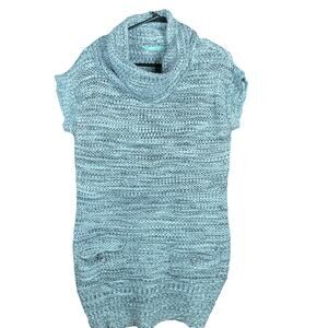 Maurices Womens Sweater Gray Cowl Neck Short Sleeve Knit Pullover Stretch Large